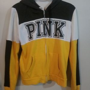PINK VS Yellow,White&Grey Zip up Jacket